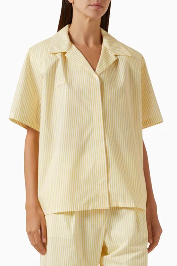 Oversized Striped Shirt in Poplin
