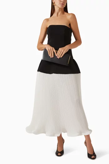Bustier Peplum Dress in Viscose Blend