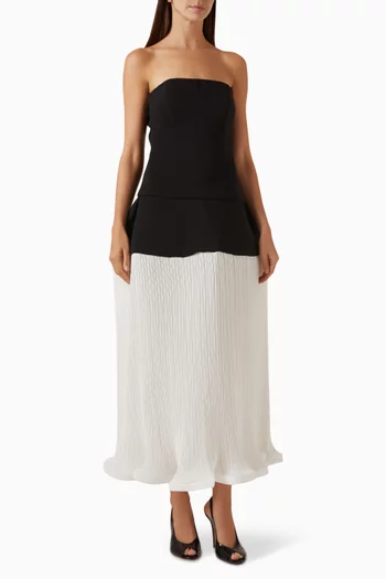 Bustier Peplum Dress in Viscose Blend