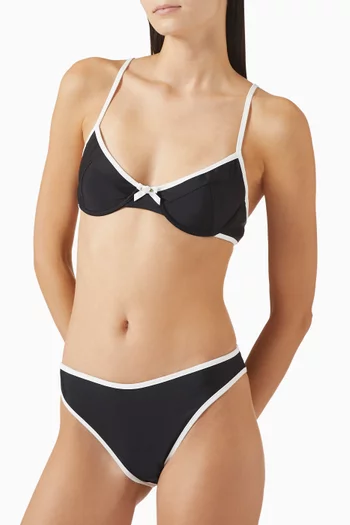 Bow Contrast Bikini Set