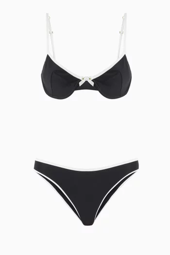 Bow Contrast Bikini Set