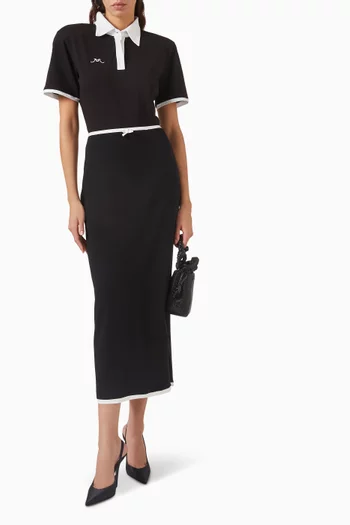 Contrast-trim Maxi Skirt in Jersey