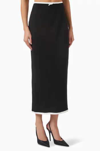 Contrast-trim Maxi Skirt in Jersey
