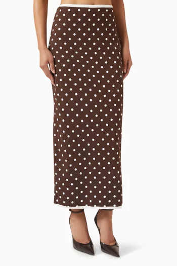 تنورة طويلة بأشرطة بلون مغاير جيرسيه