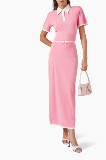 Contrast-trim Maxi Skirt in Jersey