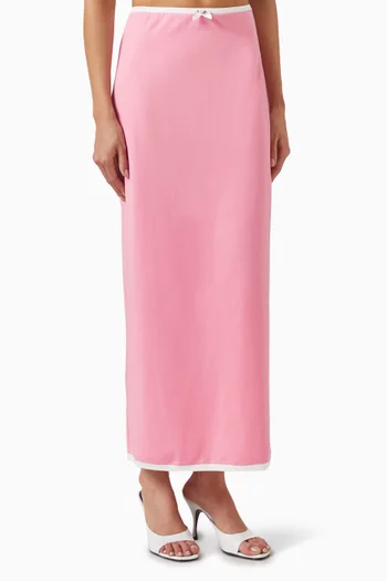 Contrast-trim Maxi Skirt in Jersey
