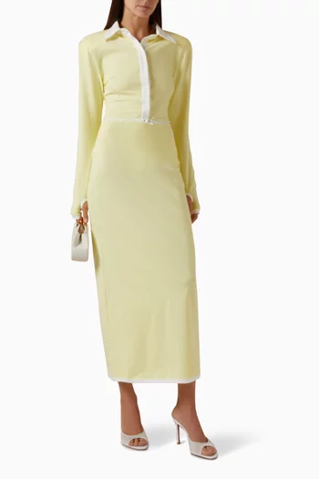 Contrast-trim Maxi Skirt in Jersey