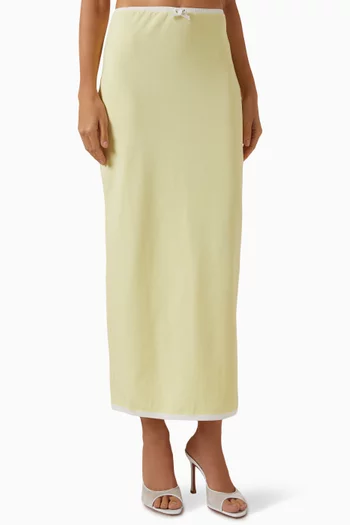 Contrast-trim Maxi Skirt in Jersey