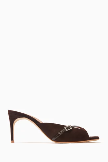 Francine 70 Mules in Suede & Patent Leather