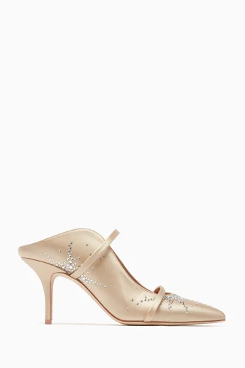 Maureen Embellished  70 Mules in Satin