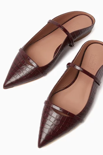 Maureen Flats in Croc-embossed Leather