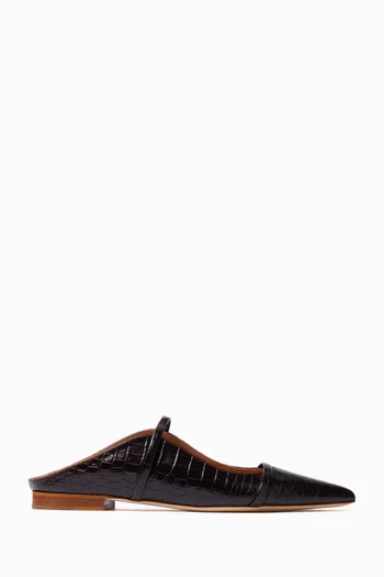 Maureen Flats in Croc-embossed Leather