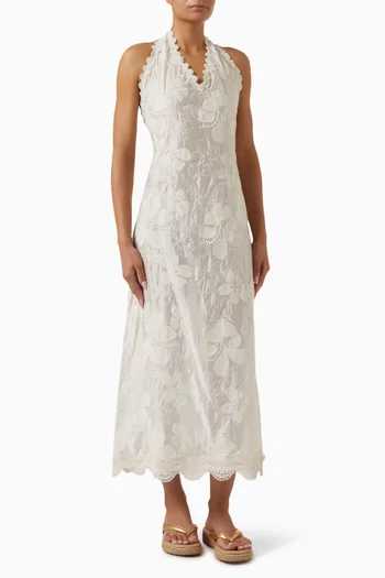 فستان انديرا طويل مزين بنقشة زهور