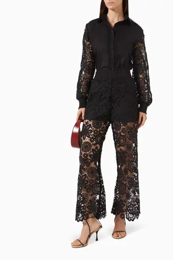 قميص ديمي بأكمام دانتيل