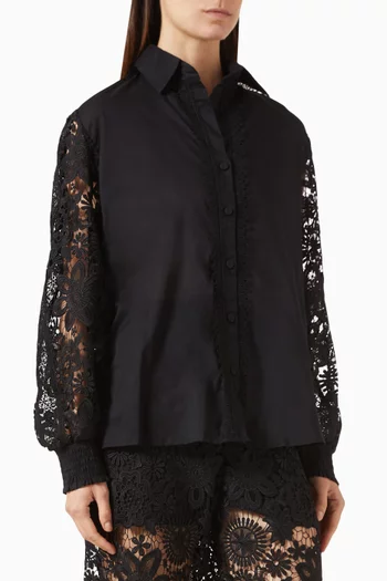 قميص ديمي بأكمام دانتيل