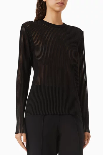 Sheer Striped Top in Cotton