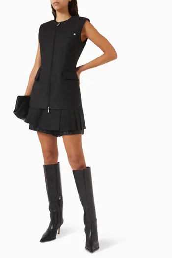 Zip Blazer Vest in Wool