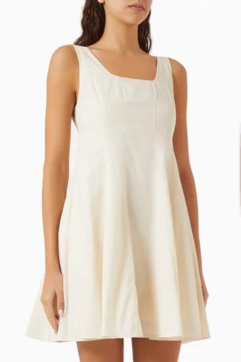 Fit-and-Flare Dress in Poplin