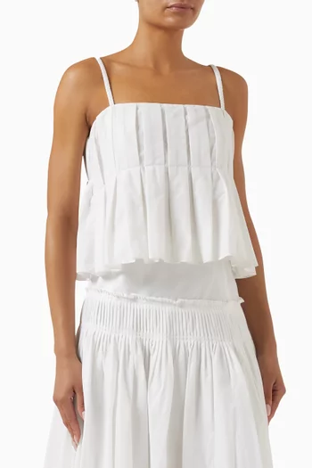 Pleated Camisole Top in Cotton-blend