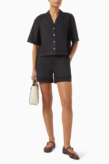 Boxy Camp Shirt in Cotton-poplin