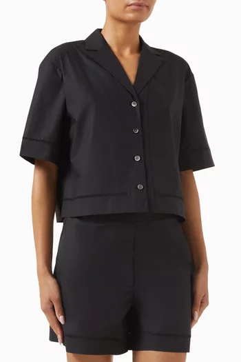 Boxy Camp Shirt in Cotton-poplin