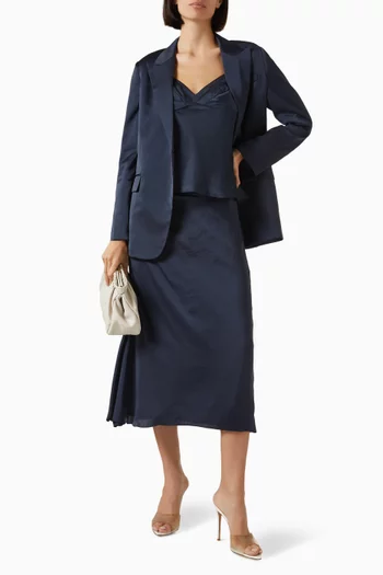 تنورة متوسطة الطول بكشكش ستان مجعد