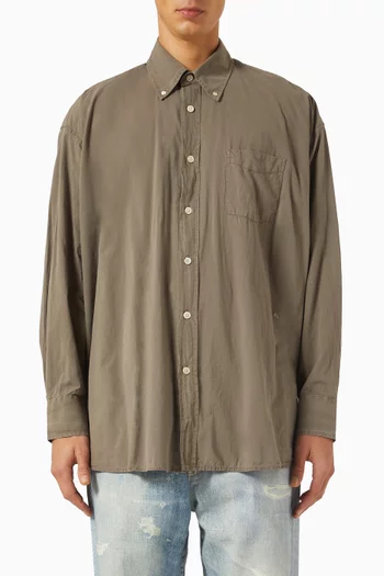 قميص بورويد بقصة فضفاضة قطن بوبلين