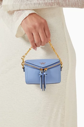 Nano Diamond 3D Bag Charm in Leather