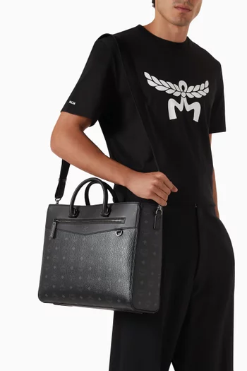 Large Diamond  VI Tote Bag in Visetos & Leather