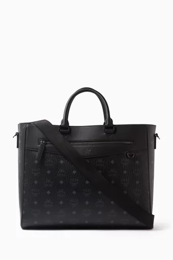 Large Diamond  VI Tote Bag in Visetos & Leather