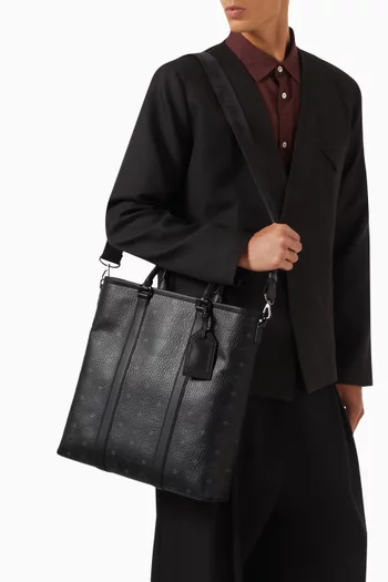 Large Aren North-South Tote Bag in Visetos Canvas