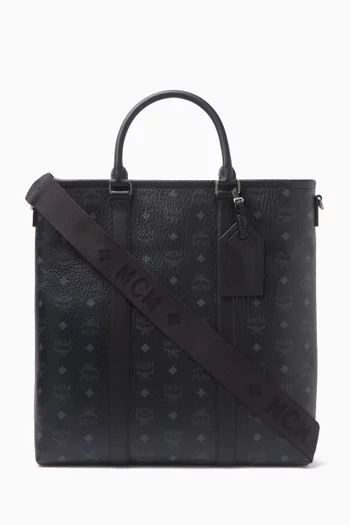 Large Aren North-South Tote Bag in Visetos Canvas