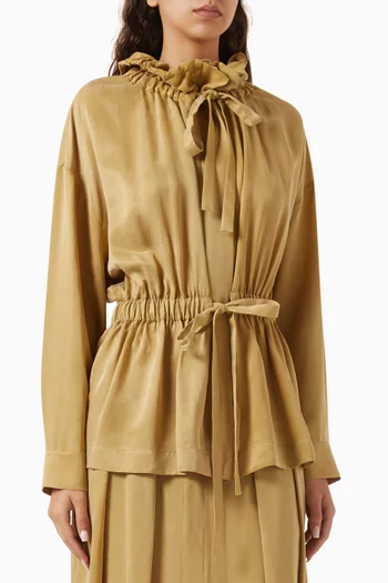 Pleated Drawstring Jacket