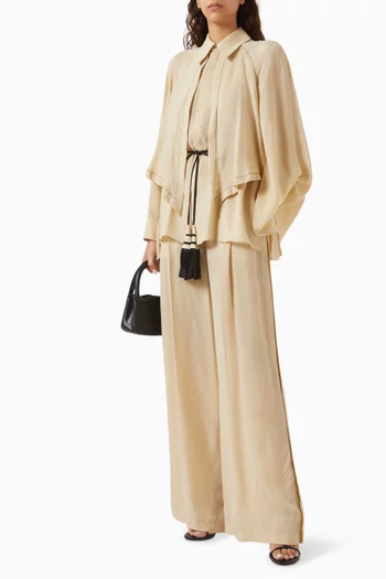 Contrast-stitch Pants