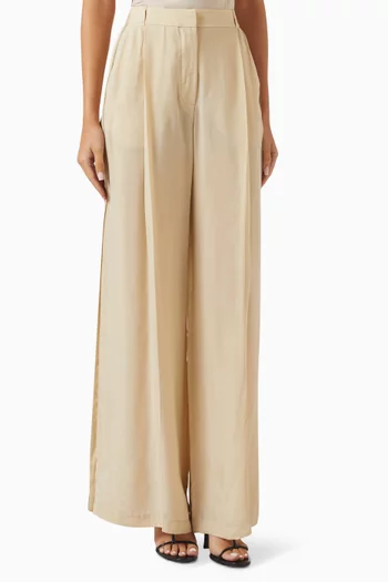 Contrast-stitch Pants