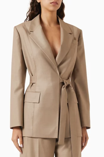 Belted Jacket in Wool-blend