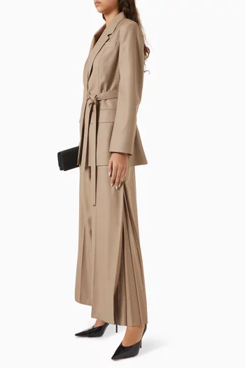 Pleated Wide-leg Pants in Wool-blend