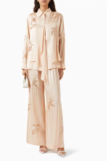 Sequin-embellished Shirt in Viscose