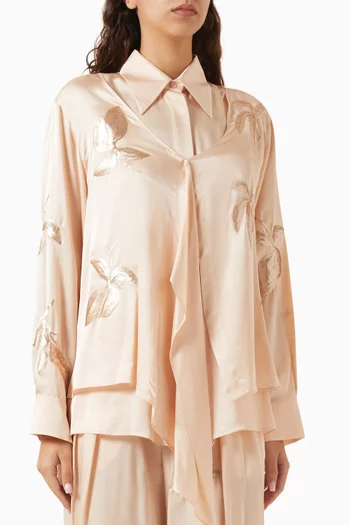 Sequin-embellished Shirt in Viscose