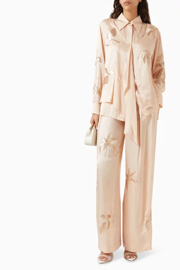 Sequin-embellished Pants in Viscose