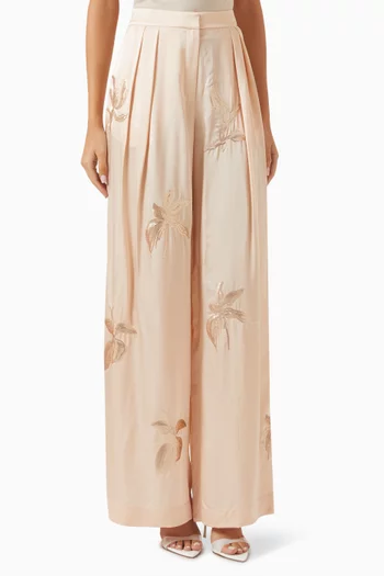 Sequin-embellished Pants in Viscose