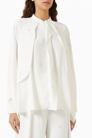 Stone-embellished Shirt in Viscose