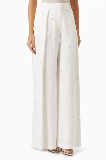 Stone-embellished Pants in Viscose