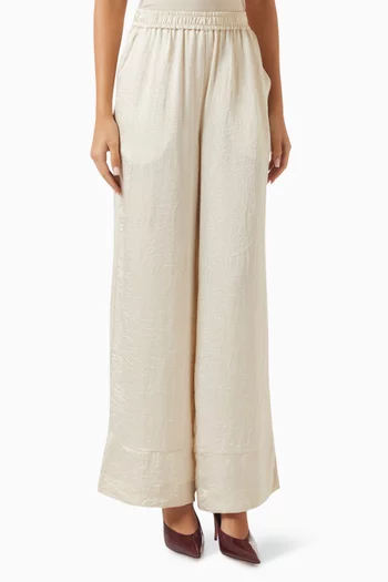Stone-embroidered Wide-leg Pants