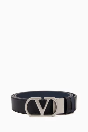 Reversible VLOGO Belt in Leather