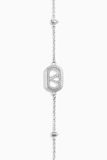 VLOGO Swarovski® Signature Bracelet in Rhodium-tone brass