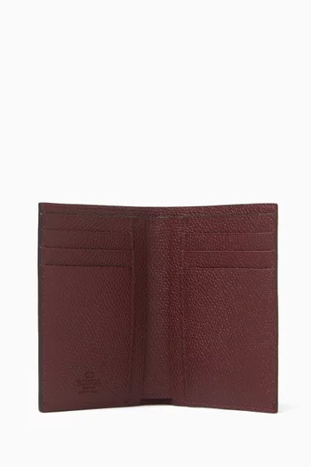 VLOGO Signature Card Holder in Grained Calfskin
