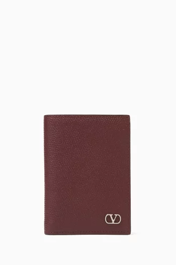 VLOGO Signature Card Holder in Grained Calfskin