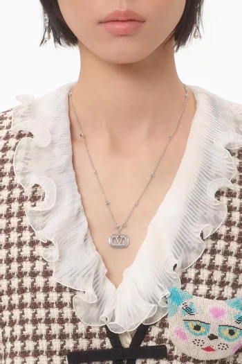 VLOGO Swarovski® Signature Pearl & Crystal Necklace in Metal