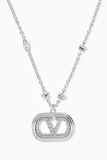 VLOGO Swarovski® Signature Pearl & Crystal Necklace in Metal